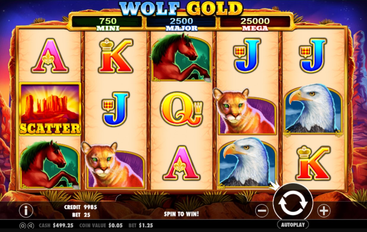 Análise da slot machine Wolf Gold 3